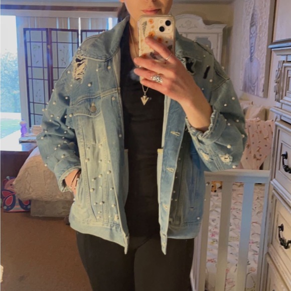 Free People Pearl Denim Jacket - Small - Picture 7 of 7